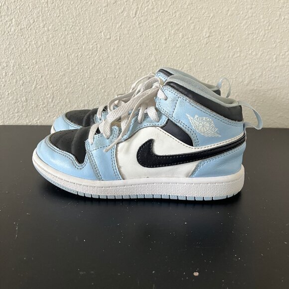 Nike Kids Air Jordan 1 Mid Ice Shoes Sneakers Size 13C Style 640737-401 - Picture 1 of 11